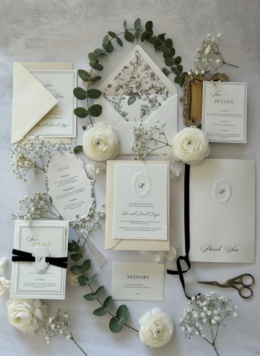 Handgefertigte Hochzeitspapeterie aus dem Atelier Papiergefühl