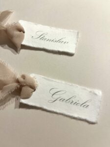 Namenskarte aus Büttenpapier