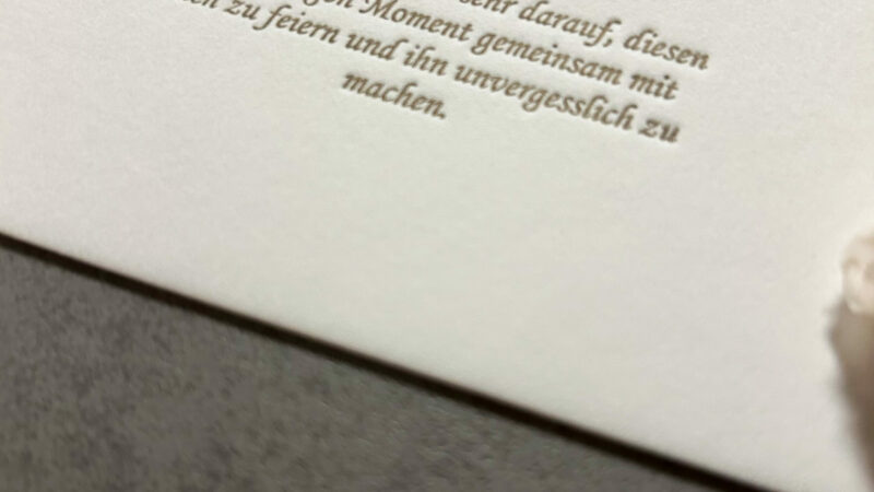 Letterpress Hochzeitseinladung